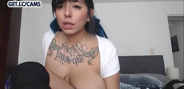  Unbelievable boobs. Tattooed MONSTER Huge Tits in Hard Action